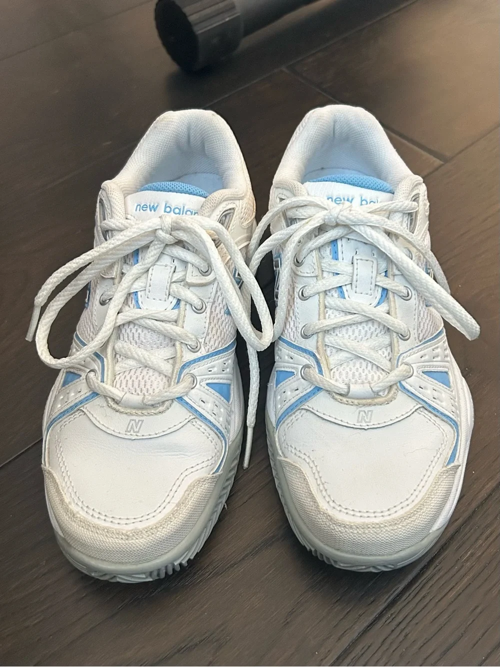 New Balance Women’s 655 WC655WT White Blue Tennis Court Shoes Sneakers 6.5